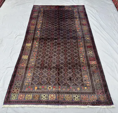 Vintage Handwoven Afghan 5x9 Area Rug, Tribal Floor Wool Rug, Geometric Lattice Rug, Living Room Rug, Bedroom 