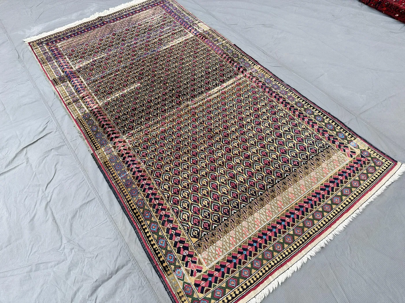 5x7 Antique Turkish Wool Area Rug, Boteh Paisley Faded Distressed Tribal Hand-Knotted Boho Bedroom Living Room Carpet