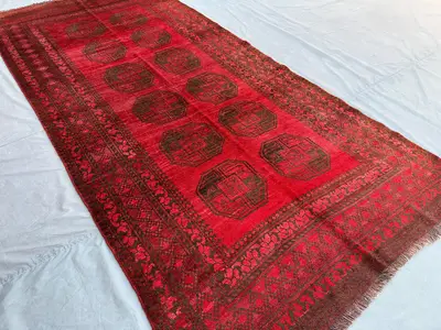 4'10x9'10 ft, Antique Turkmen Baluch Rug | Handmade Tribal Nomadic Wool Carpet | Vintage Area Rug  Fine Wool L