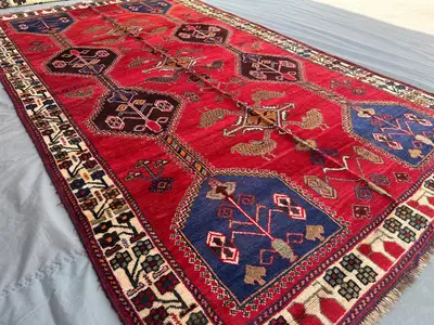 5x10 Antique Turkish Wide runner rug, Vintage Afghan Handmade Wool Area Rug, Oriental Runner Rug, Patio Rug, M