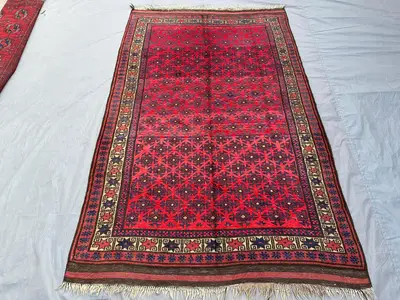 Antique Baluch Tribal Rug 5x8 Handmade Afghan Wool Rug, Turkmen Geometric Area Carpet | Vintage Living Room Ru