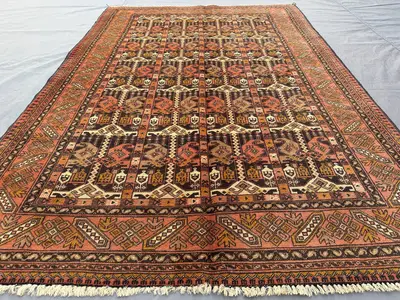 4x6 ft Vintage Turkmen Tribal Rug | Hand Knotted Wool Geometric Rug | One of a Kind Turkish Style | Kitchen Ac