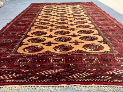 6x8 Antique Afghan Hand Knotted Ersari Rug | Tribal Wool Geometric Pattern | One of a Kind Vintage Carpet | Be