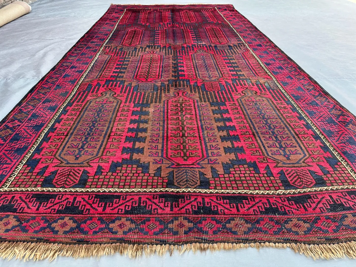 5x10 Vintage Afghan Wide Runner | Tribal Wool Baluch Rug | Hand Knotted Qalamdani | Outdoor Hallway Rug, Turkmen Style Area Carpet Decor