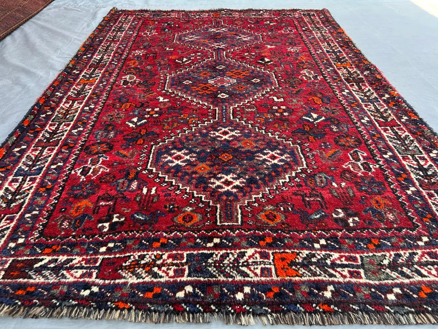 3'11x5'5 Ft Antique Turkmen Bukhara Rug | Hand-Knotted Wool Afghan Carpet | Caucasian Style Vintage Bedroom Rug | Oriental Tribal Decor