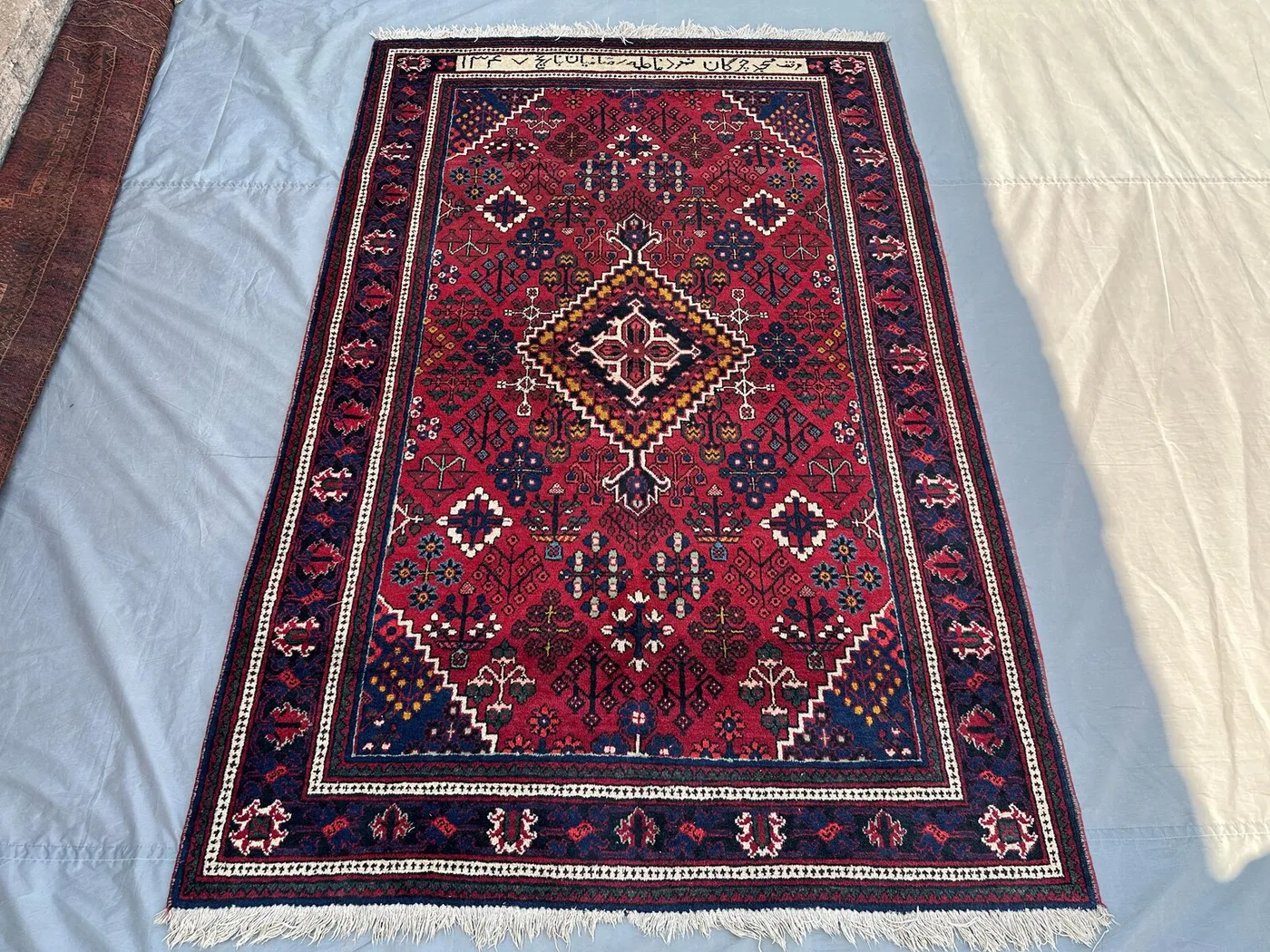 4'6x6'10 ft Antique Tribal Afghan Rug Handmade Caucasian Style Wool Rug Geometric Pattern Bedroom Rug Living Room Rug, Bohemein Art Decor