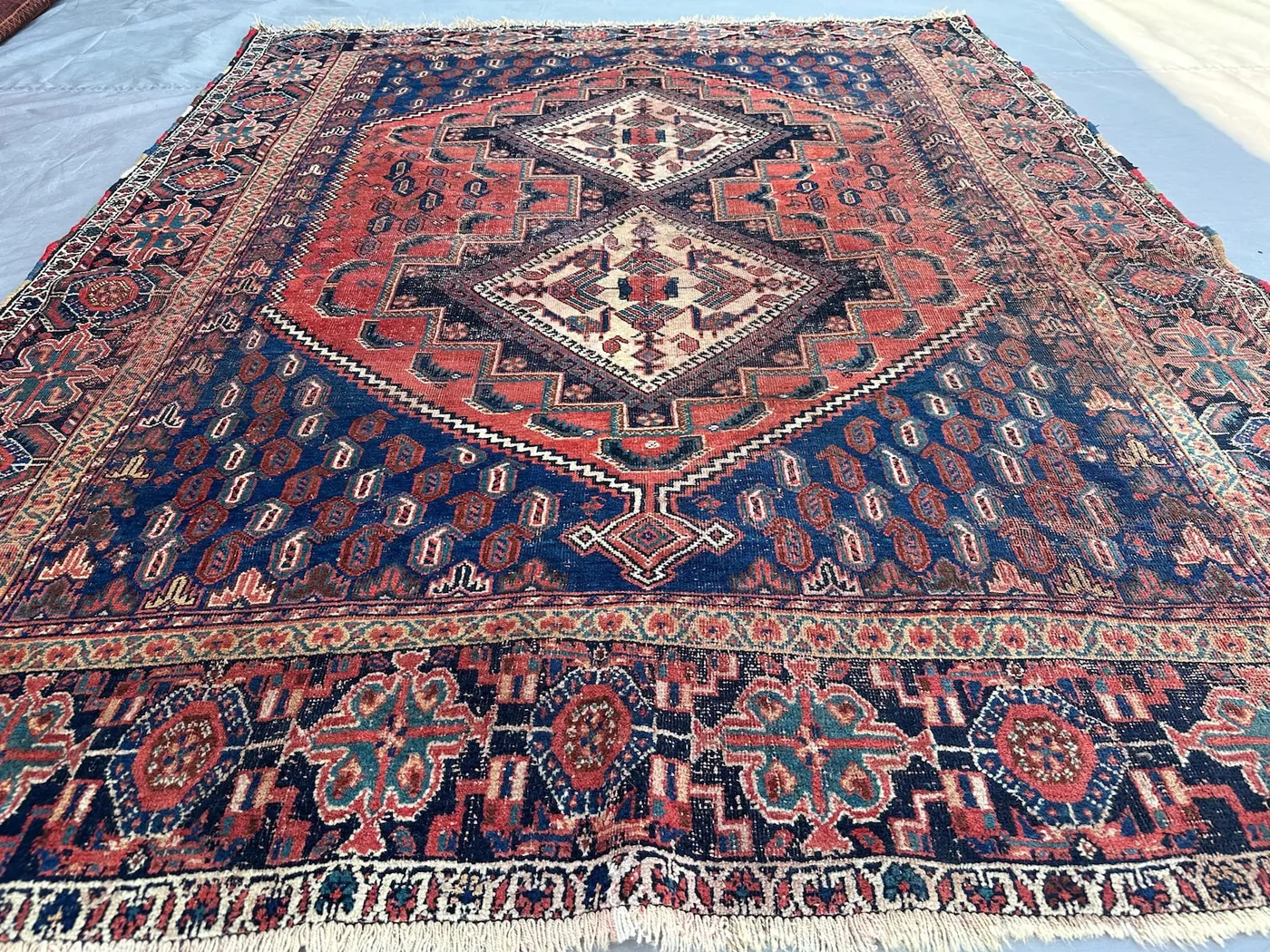 1900s Antique Afghan Hand-Knotted Tribal Rug, Turkmen Geometric Wool Rug | Handmade Carpet | Unique Afghan Wool Area Rug 4'8x5'6 Ft rare Rug