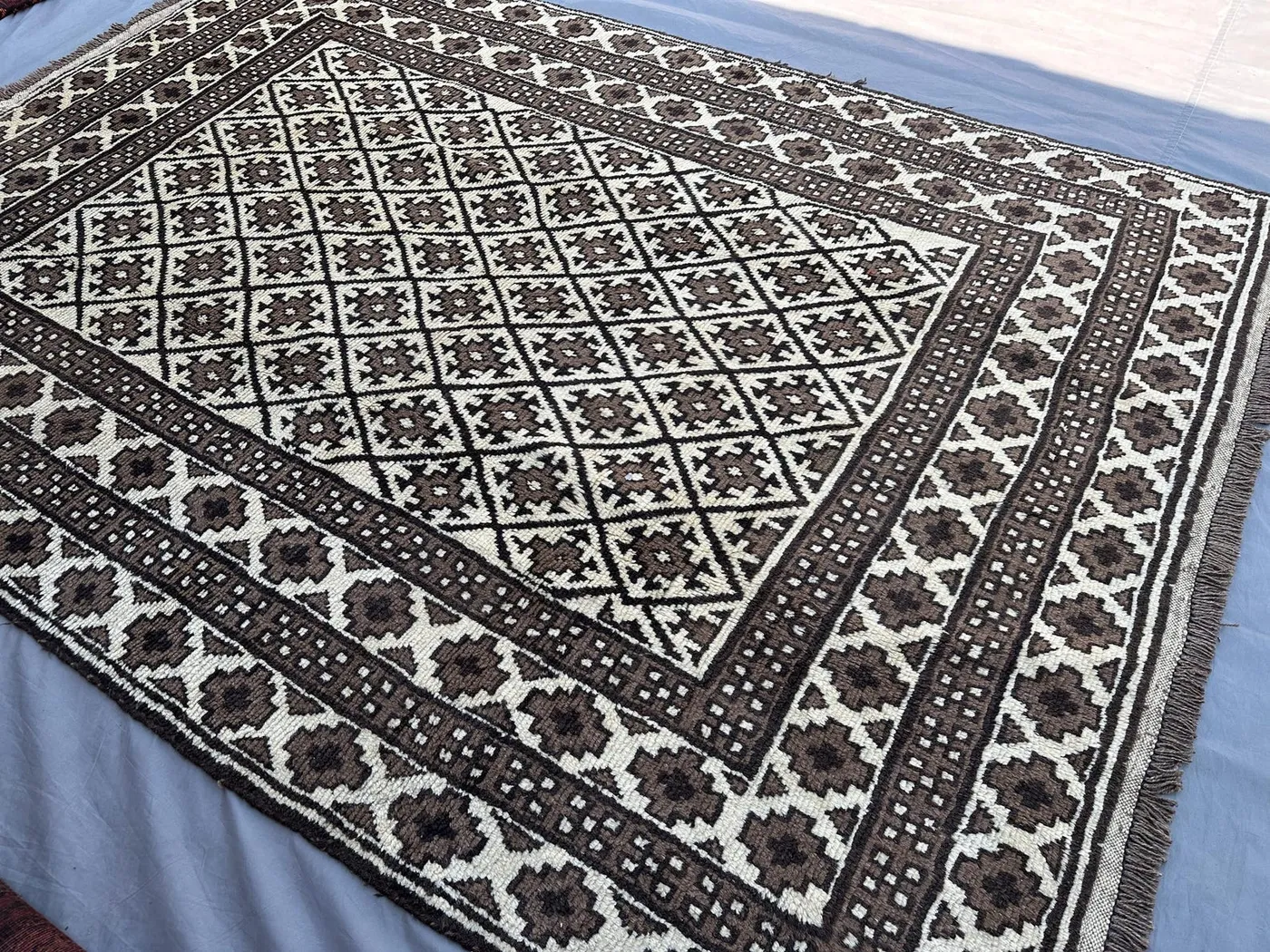 6x8'4 ft, Vintage Handmade Gabbah Rug | Tribal Moroccan High Pile Wool Rug | Luxury Modern Area Rug, Bedroom & Floor Carpet, Living Room Rug