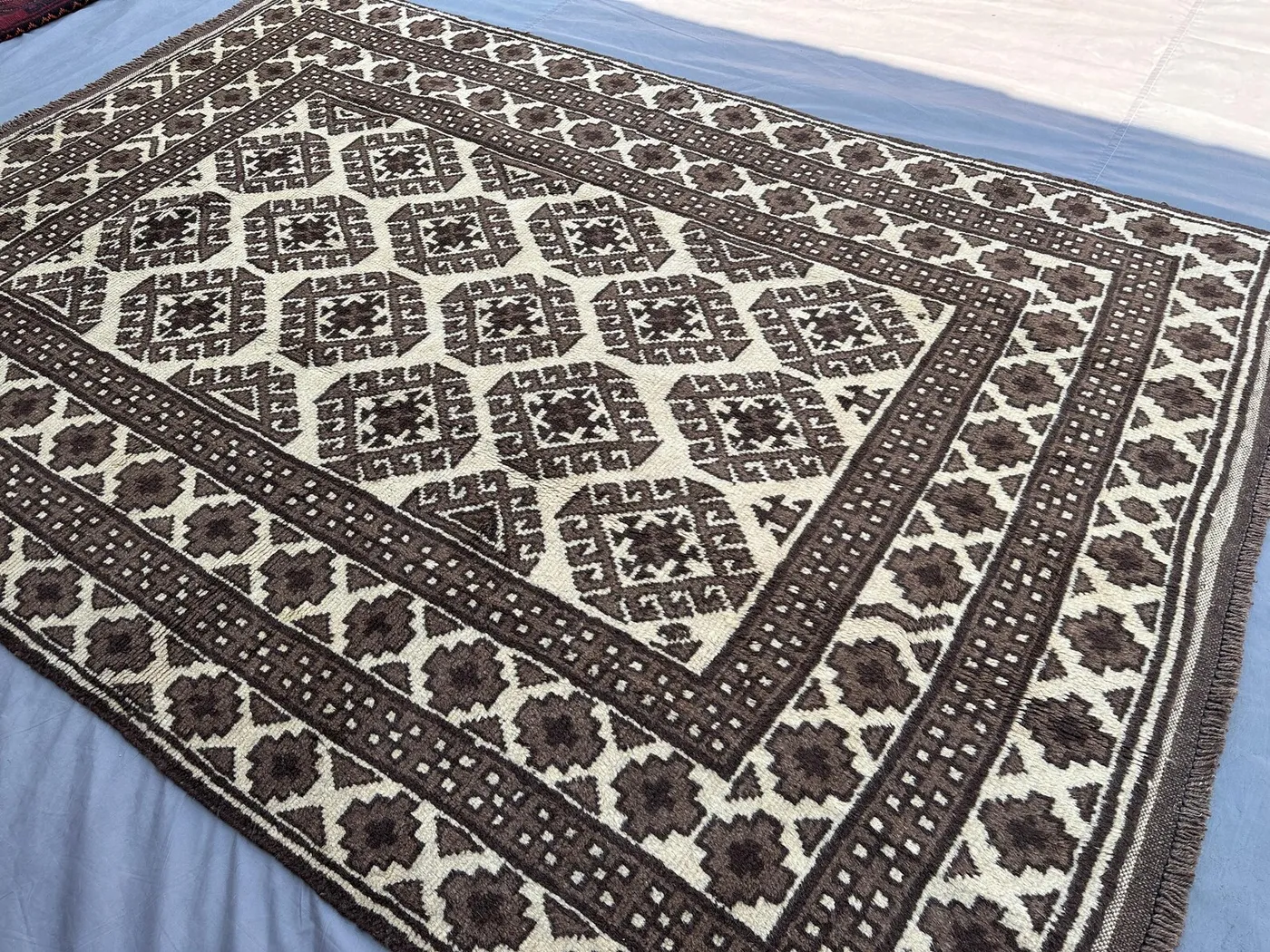 6x8'5 ft, Vintage Handmade Gabbah Rug | Tribal Moroccan High Pile Wool Rug | Modern Area Rug, Bedroom Carpet, Living Room Rug, turkish Rug