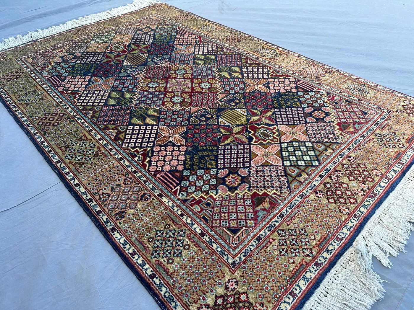 One-of-a-Kind Turkish Wool Rug 4x5 Tribal Hand Knotted Carpet | Rare Geometric Design | Caucasian Style Area Rug | Vintage Ethnic Home Decor