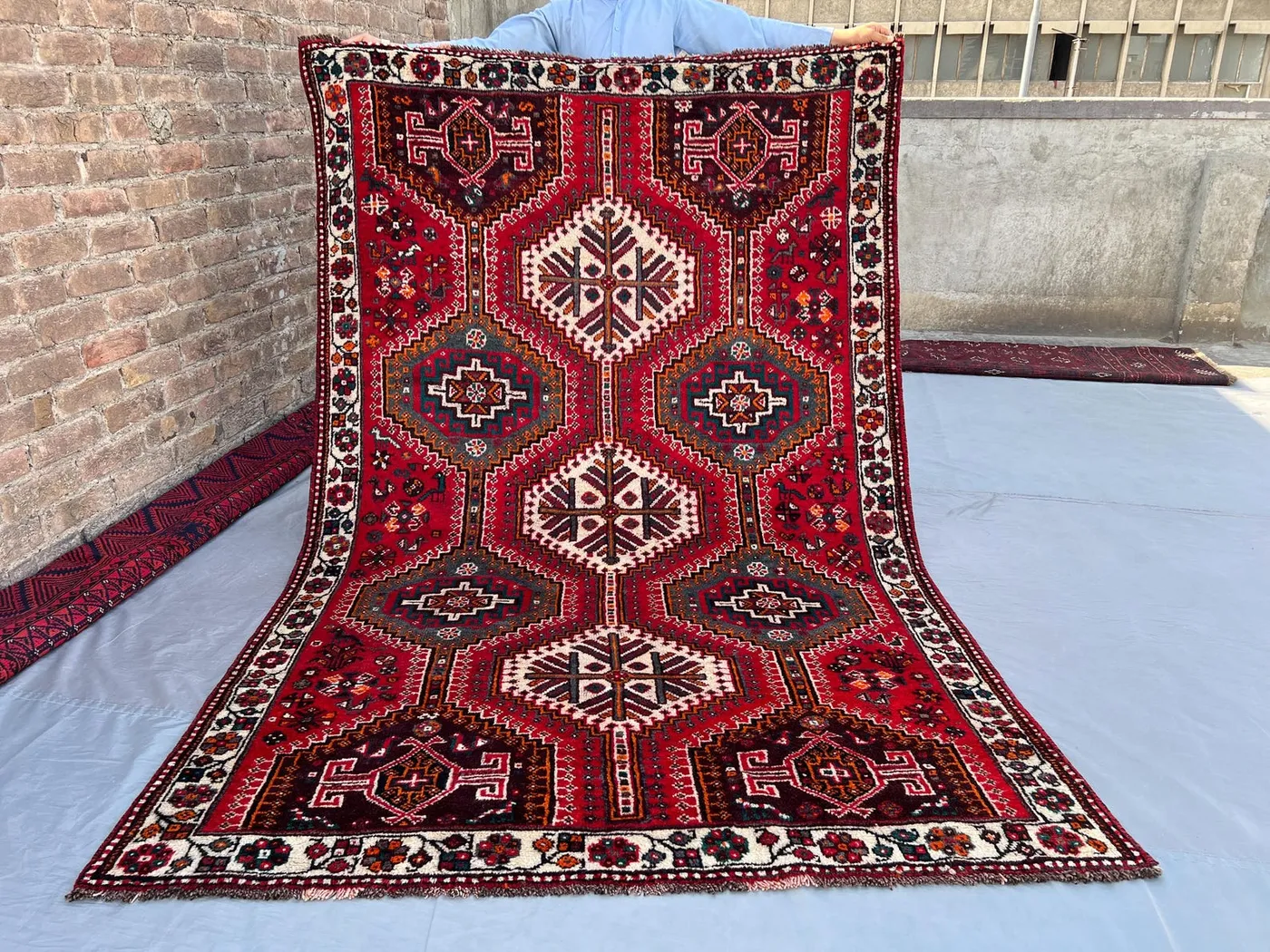 5x8 Antique Turkish-Inspired Tribal Rug | Hand-Knotted Caucasian Style Medallion Wool Carpet | Vintage Nomadic Area Rug | Home Decor Accent