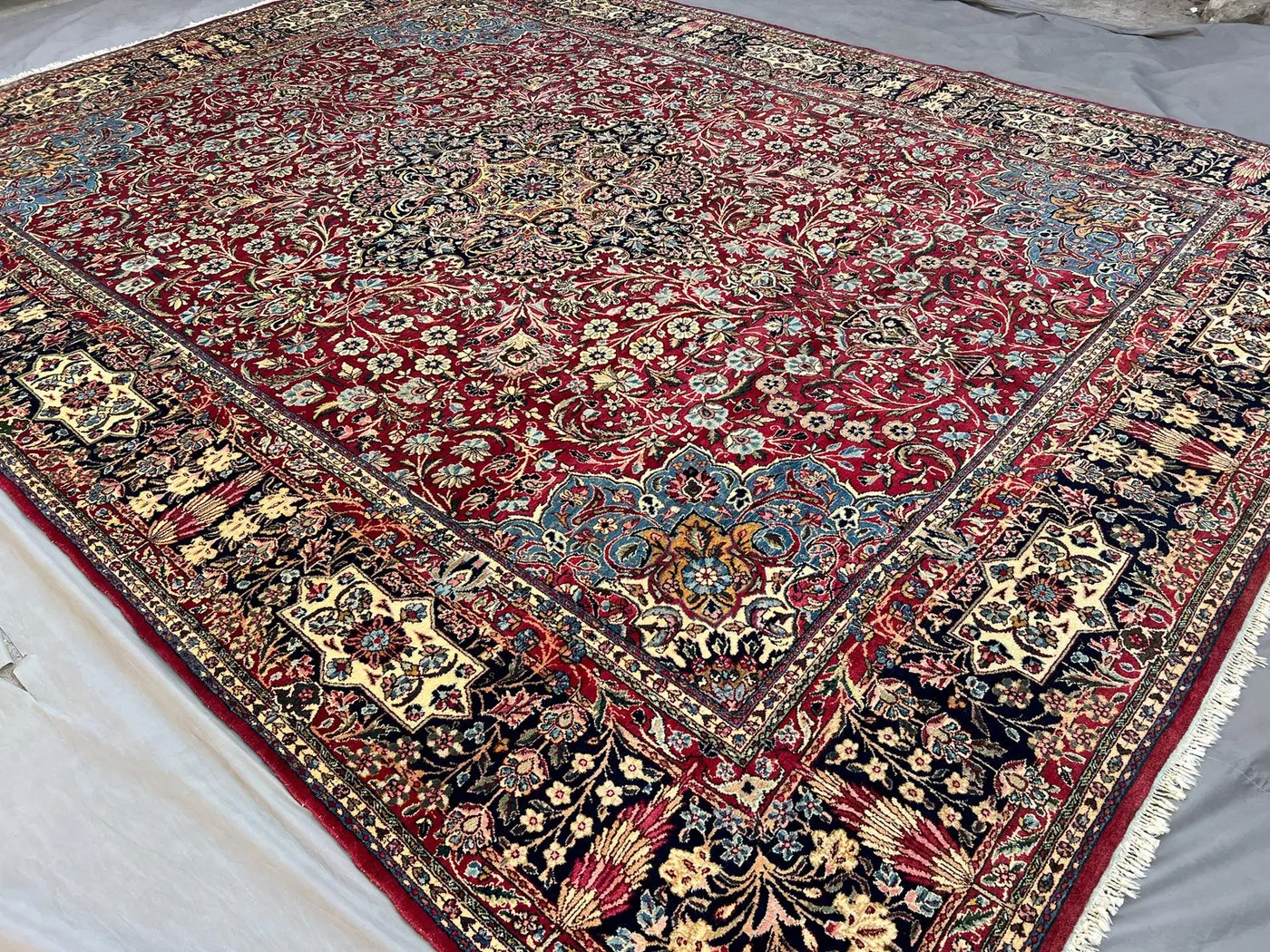 9'7x12'10 ft Antique Turkish Inspired Rug | Oversize Hand Knotted Wool Carpet | Caucasian Style Tribal Area Rug | Ornate Living Room Decor