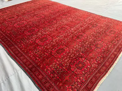 7x10 Ersari Turkmen Tribal Rug | Hand Knotted Wool Area Rug | Geometric Pattern | Oriental Carpet | Living Roo