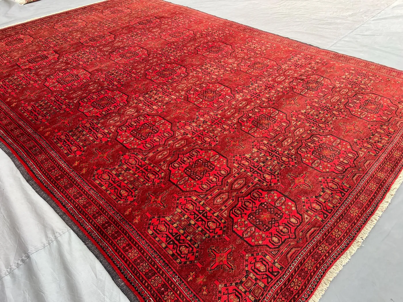7x10 Ersari Turkmen Tribal Rug | Hand Knotted Wool Area Rug | Geometric Pattern | Oriental Carpet | Living Room Rug, Floor Rug, Moroccan Rug