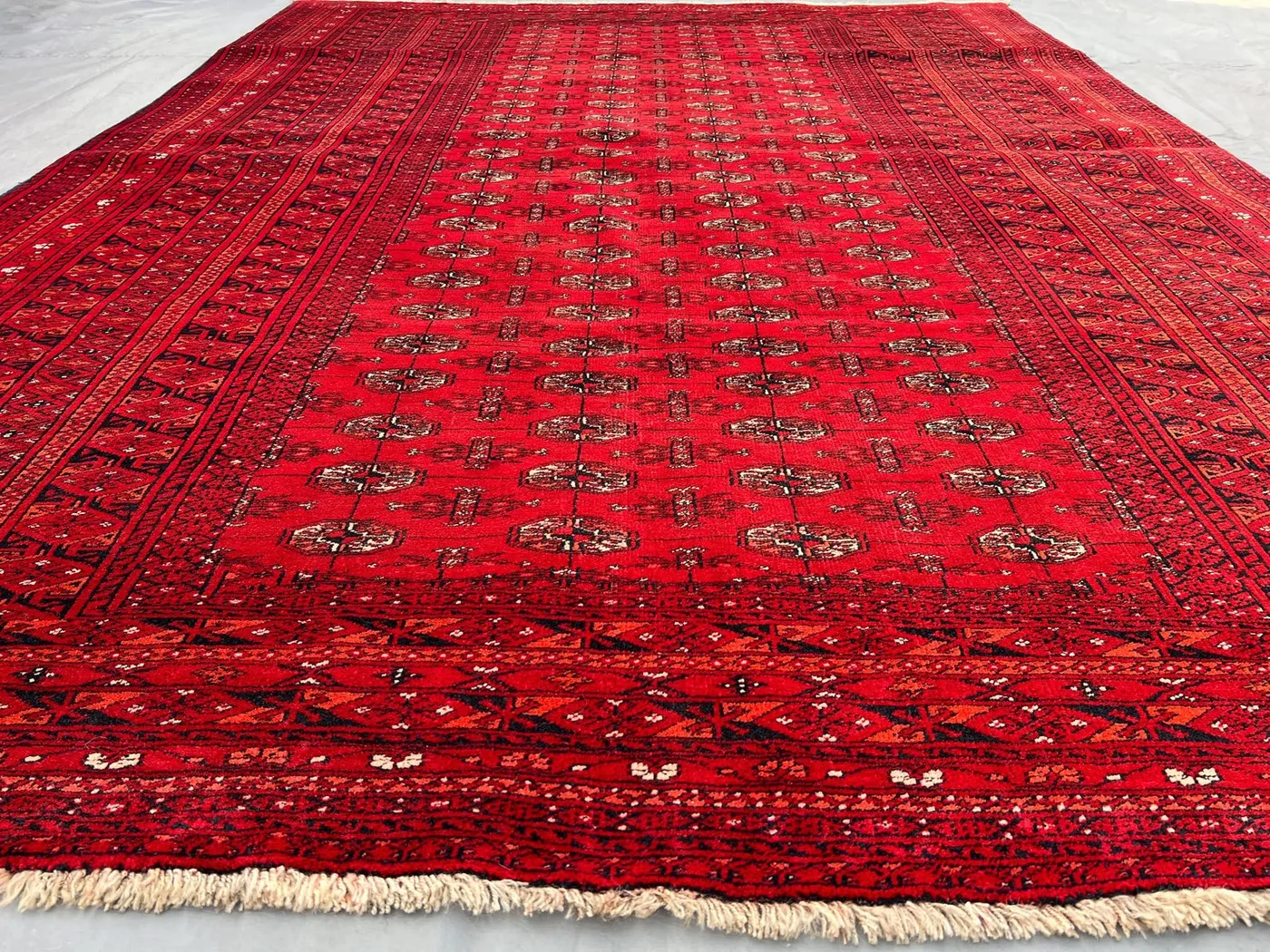 7x9 Bukhara Mowri Rug | Tribal Turkmen Hand Knotted Wool Rug | Afghan Oriental Carpet | Living Room Floor Carpet, Moroccan Rug, Home Decor