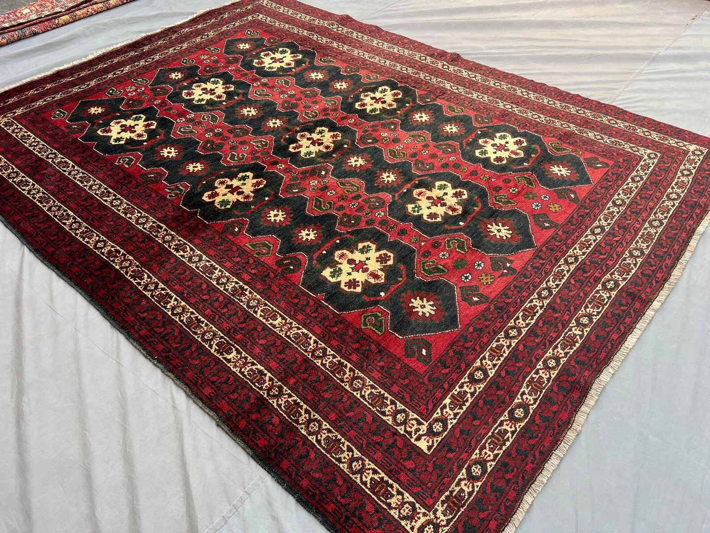 7x9 Antique Turkmen Tribal Rug | Hand-Knotted Wool Carpet | Collector's Piece | Vintage Nomadic Design | Tribal Area Rug, Living Room Rug