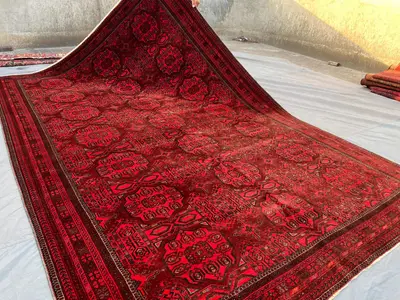 7x10 Antique Turkmen Tribal Rug | Hand-Knotted Wool Carpet | Collector's Piece | Vintage Nomadic Design | Trib