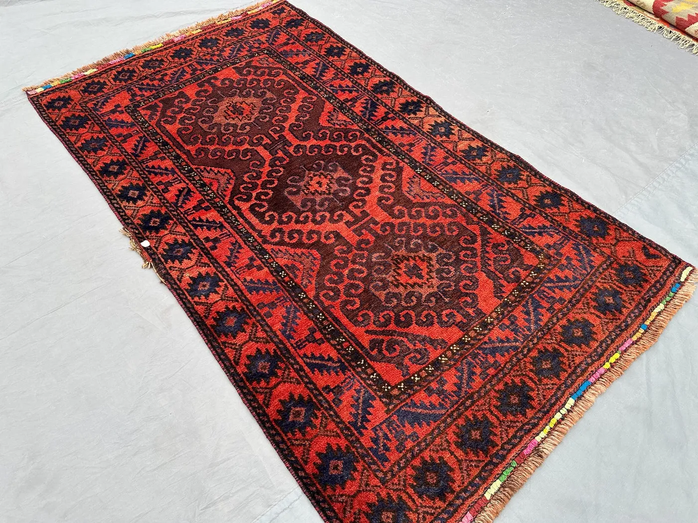 3'3x5'5 ft Antique Baluch Taimani Rug | Hand-Knotted Tribal Wool Carpet | Vintage Nomadic Design | Small Afghan Area Rug, Kitchen Rug