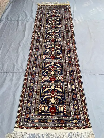 2'9x9'6 ft Antique Afghan Baluch Runner Rug | Hand Knotted Wool Carpet | Tribal Bohemian Decor | Vintage Hallw
