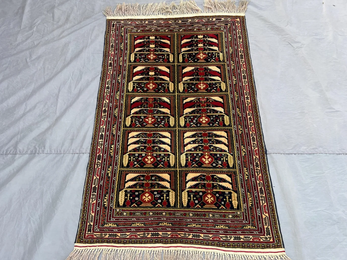 3x5 Antique Afghan Baluchi Rug | Tribal Hand Knotted Wool Carpet | Geometric Nomadic Decor | Vintage Oriental Accent Area Rug, Entryway rug