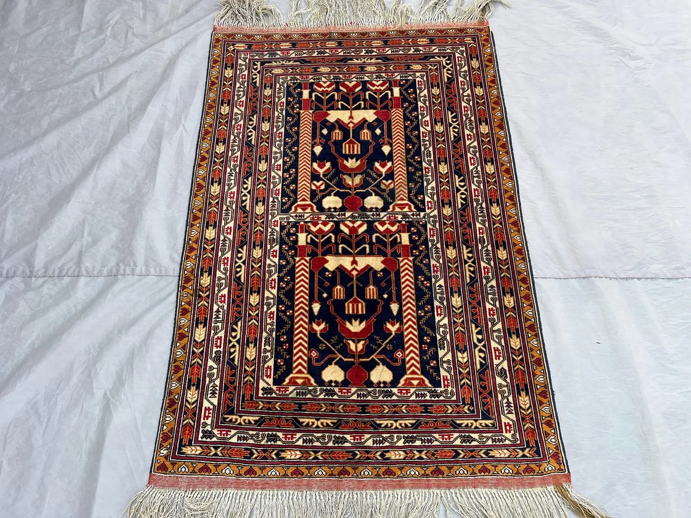 3x5 Antique Afghan Baluchi Rug | Hand Knotted Wool Tribal Carpet | High Quality Turkmen Pattern | Nomadic Oriental Accent Rug, Entryway rug