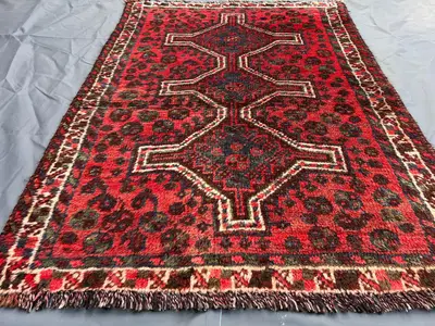 Antique Distressed Rug 2.9x3.10 ft | Turkish Hand Knotted Wool Rug | Faded Caucasian Style Tribal Accent | Sma