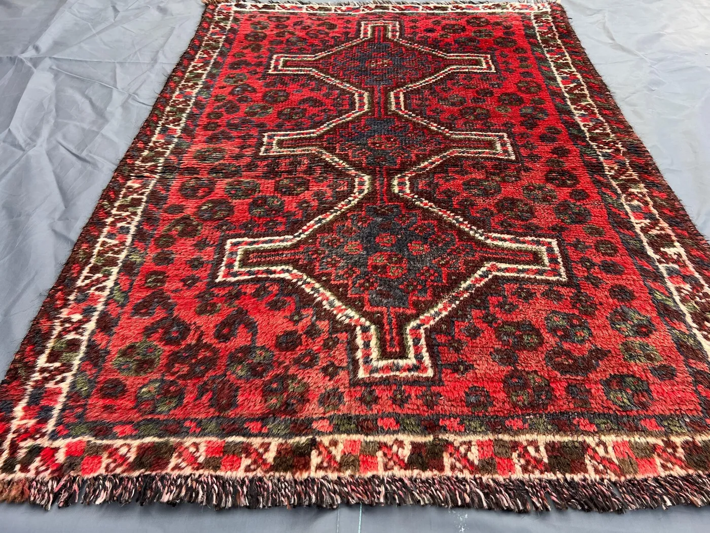 Antique Distressed Rug 2.9x3.10 ft | Turkish Hand Knotted Wool Rug | Faded Caucasian Style Tribal Accent | Small Vintage Area Carpet | Anime
