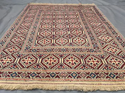 Antique Afghan sumak kilim rug 4x6 flat weave tribal carpet handmade wool vintage decor boho style one of a ki