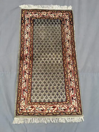 Antique Afghan wool rug 2x4 hand knotted low pile vintage rug distressed moroccan design rare small rug for ha