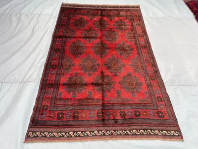 5x8 Afghan Hand-Knotted Balochi Rug Vintage Soft Pile, Tribal Rug for Bedroom rug Living Room rug Farmhouse ru