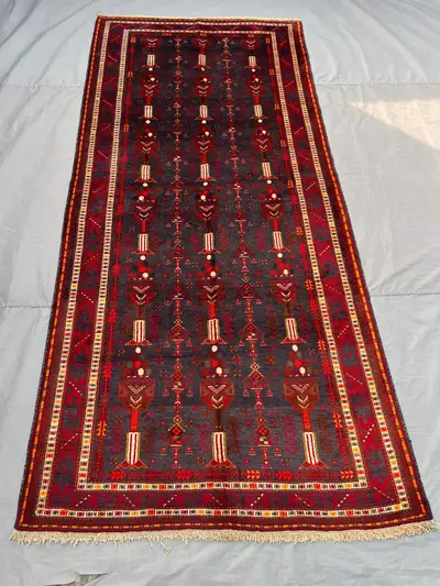 5x10 Vintage Afghan Hand-Knotted Balochi Rug Rare Soft Pile rug Farmhouse Decor Bedroom Living Room Classic Co