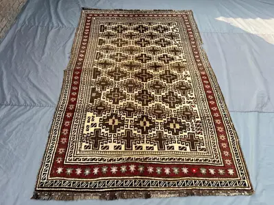 6x9 Afghan Hand-Knotted Balochi Rug–Vintage Soft Pile, Classic Design, Farmhouse & Living Room Decor, Top Qual