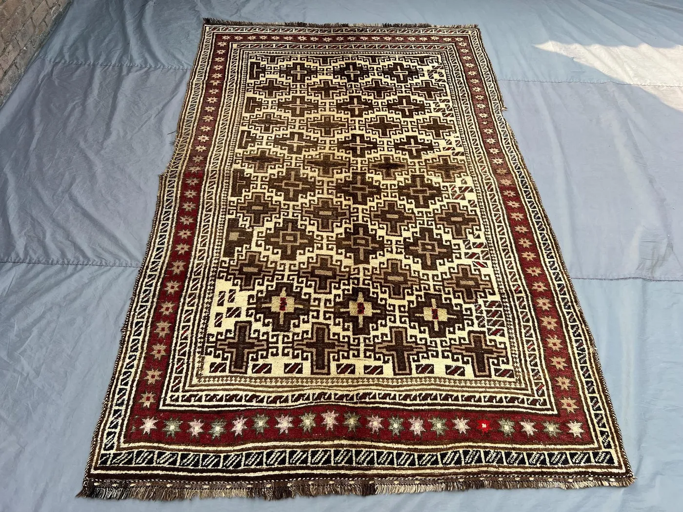 6x9 Afghan Hand-Knotted Balochi Rug–Vintage Soft Pile, Classic Design, Farmhouse & Living Room Decor, Top Quality | bedroom + kitchen rug