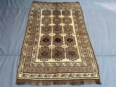 5x7 Afghan Hand-Knotted Balochi Rug – Vintage Soft Pile, One-of-a-Kind, Farmhouse & Living Room Decor, Top Qua
