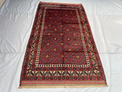 5x9 Afghan Vintage Balochi Rug, Rare Hand-Knotted Soft Pile, Farmhouse Living Room rug, Bedroom rug, Collector