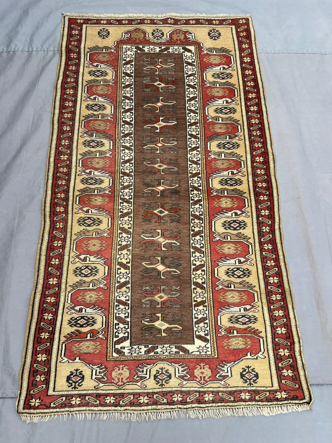 3x6 Vintage Afghan Hand-Knotted Balochi Rug Turkish Inspired Caucasian Style Soft Pile Farmhouse Entryway Classic Decor | rug for study room