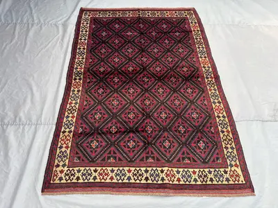 5x8 Antique Afghan Baluchi Rug, Fine Hand Knotted Soft Pile Carpet, Rare Nomadic Tribal Art Rug, Bohemian Livi