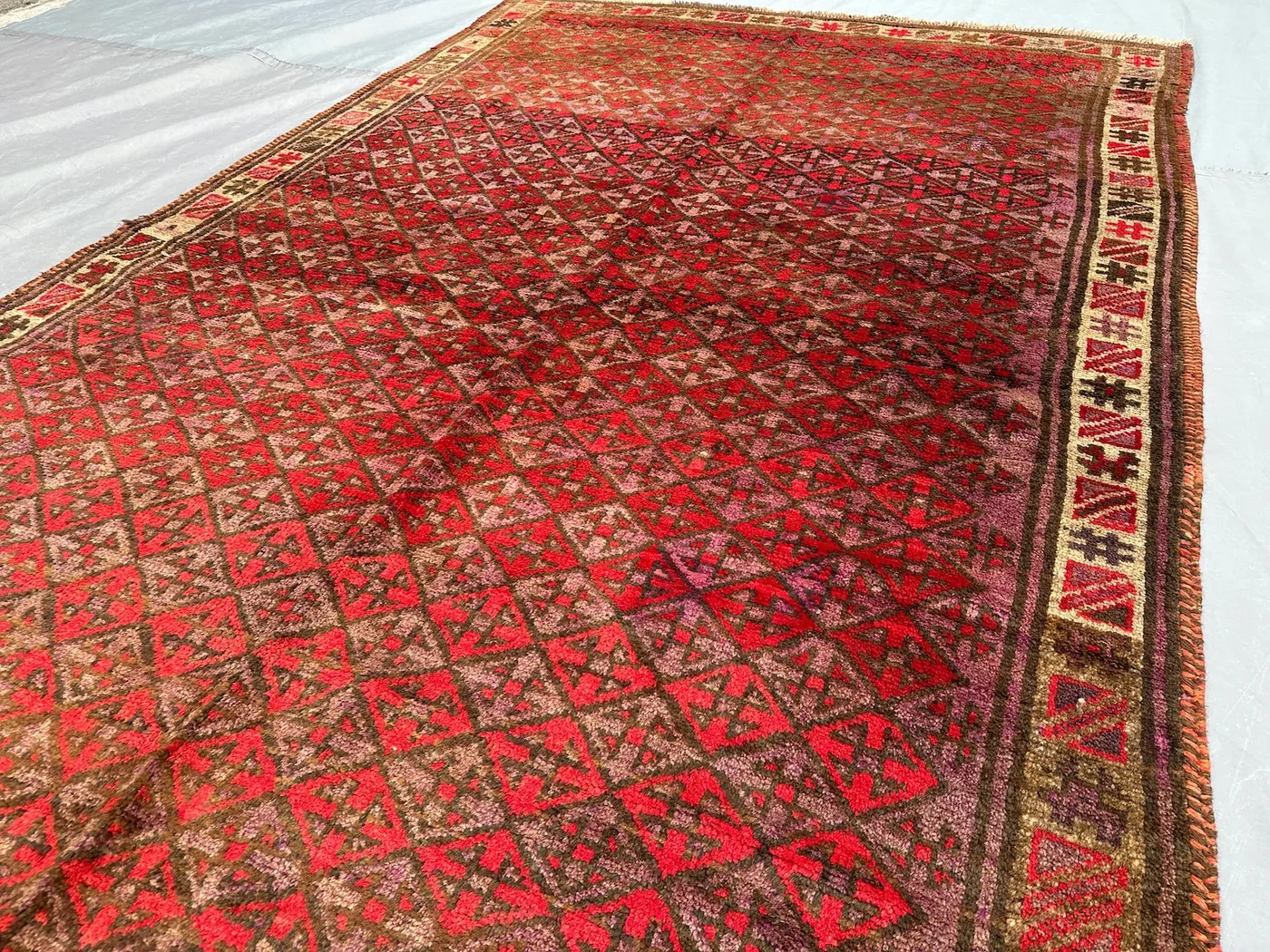 4'7 x 7'5 ft Afghan Antique Baluchi Rug, Turkmen Hand Knotted Wool rug, Vintage Old Rug, Oriental Turkish Rug, Living Room Rug, Area Rug