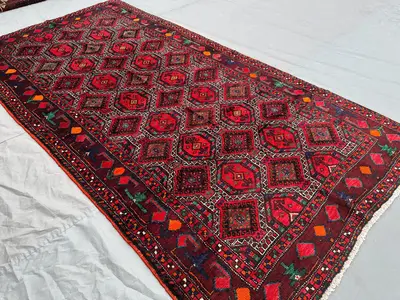 5x10 Vintage Turkish Inspired Caucasian Runner Rug, Hand Knotted Wool Medallion Rug, Tribal Carpet Rare Full P