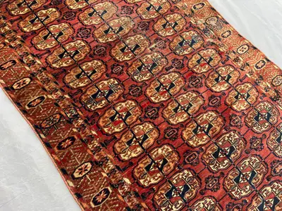 3'1 x 4'9 Antique Afghan Hand Knotted Rug Low Pile Distressed Faded Carpet Tribal Wool Area Rug Rare Oriental 