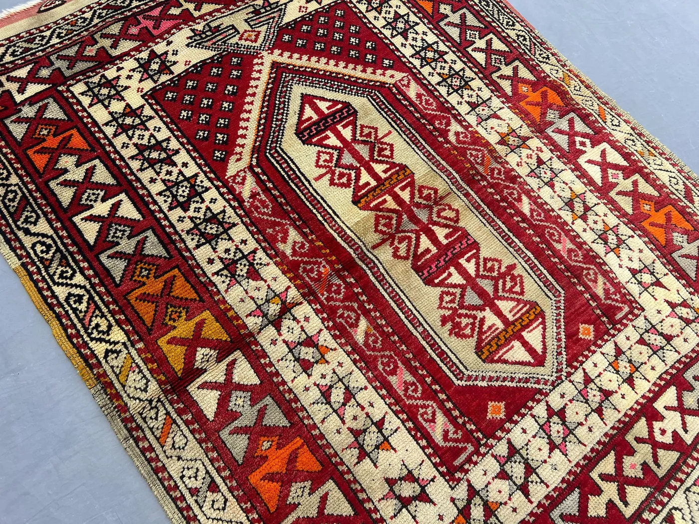 3'4 x 4'6 ft Antique Afghan Baluchi Prayer Rug, Hand Knotted Tribal Oriental Carpet, Rare Vintage Geometric Wool Area Rug, Home Decor