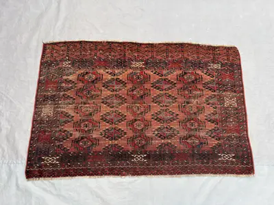 3 x 5 ft Afghan Hand Knotted Vintage Balochi Rug Low Pile Distressed Brown Red Tribal Wall Hanging One Of A Ki