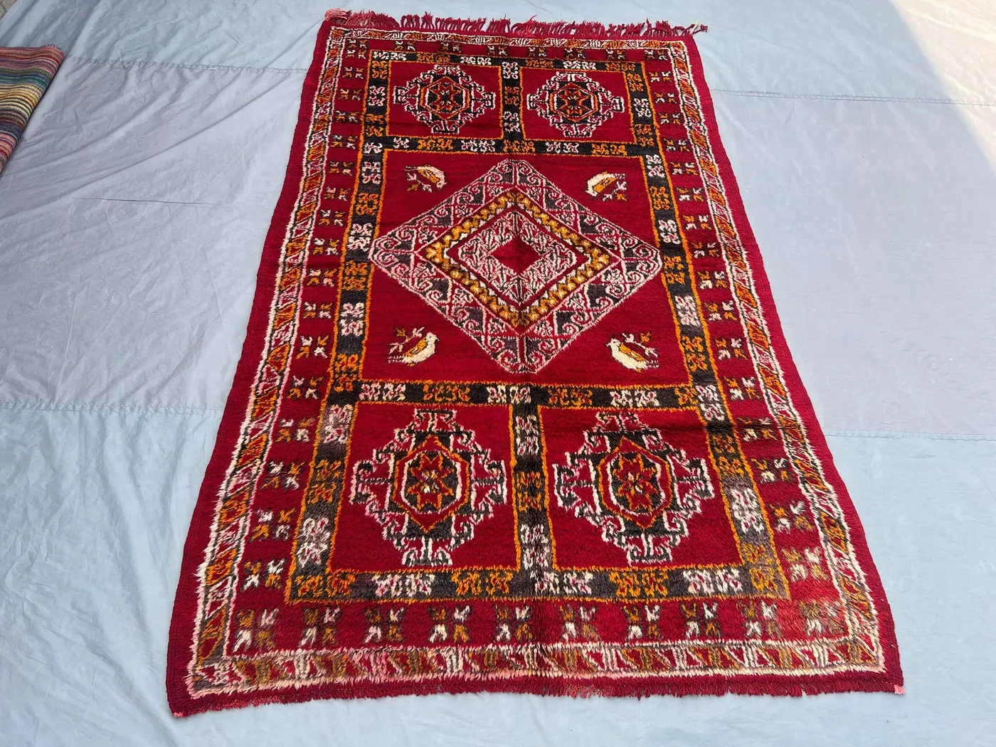 5 x 8 ft Afghan Baluchi Rug, Hand Knotted Wool rug, Vintage Full Pile Tribal Design, Rare One of a Kind Oriental Rug | living room decor rug