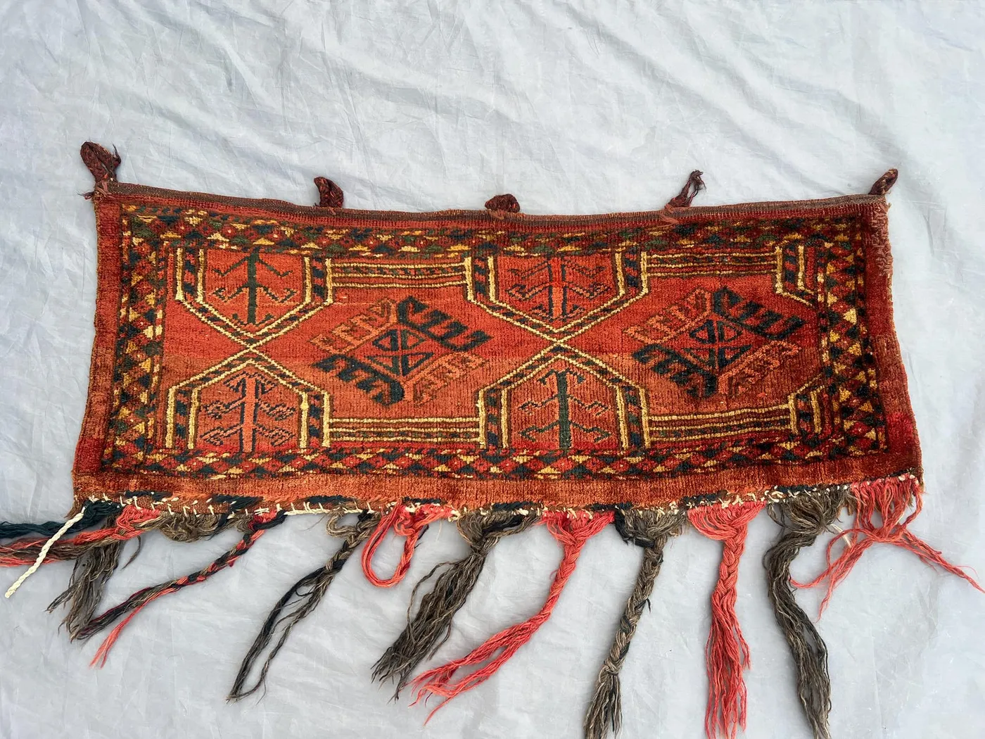 1.3 x 3.3 ft Afghan Hand-Knotted Vintage Balochi Design Rug, Rare Soft Pile, One-of-a-Kind Luxury Wall Hanging Decor rug
