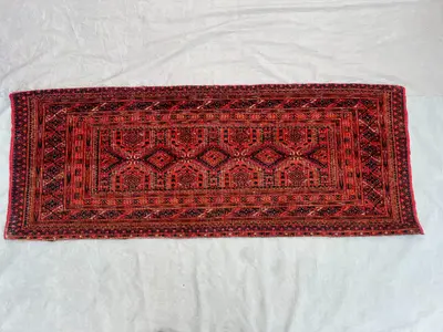 1.6 x 3.10 ft Afghan Hand-Knotted Vintage Balochi Design Rug Rare Soft Pile Luxury Wall Hanging Decor | Living