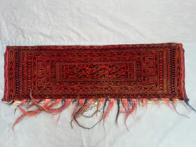 1.4 x 3.11 ft Afghan Hand-Knotted Vintage Balochi Design Rug Unique Soft Pile Rare One-of-a-Kind Luxury Wall H