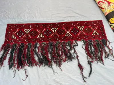 1.5 x 6 Afghan Hand-Knotted Vintage Balochi Design Rug Unique Soft Pile Distressed One-of-a-Kind Wall Hanging 