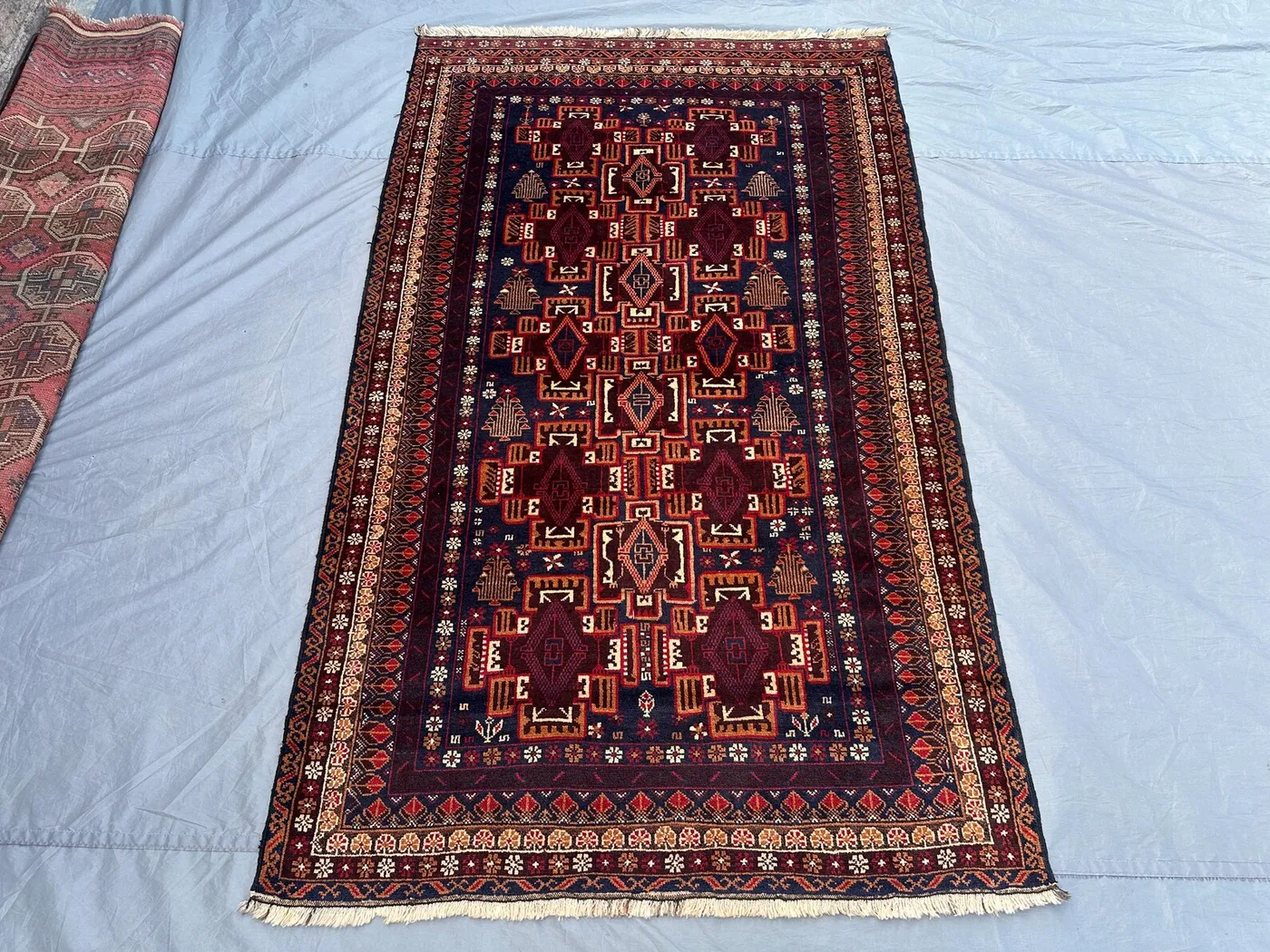 4x6 ft Vintage Afghan Hand Knotted Turkish Inspired Caucasian Geometric Design Tribal Wool rug One of a Kind Oriental Rug | home boho decor