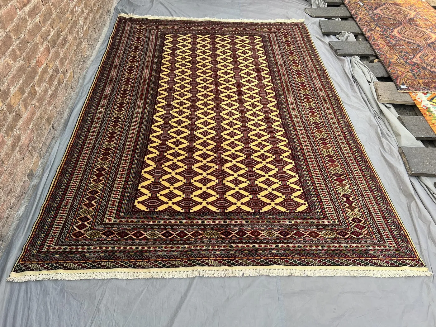 6'11 x 9'7 ft Vintage Afghan Baluchi Rug, Zahir Shahi Design, Handmade Oriental Wool Carpet, Rare Nomadic Tribal Boho Area Rug, Bedroom Rug