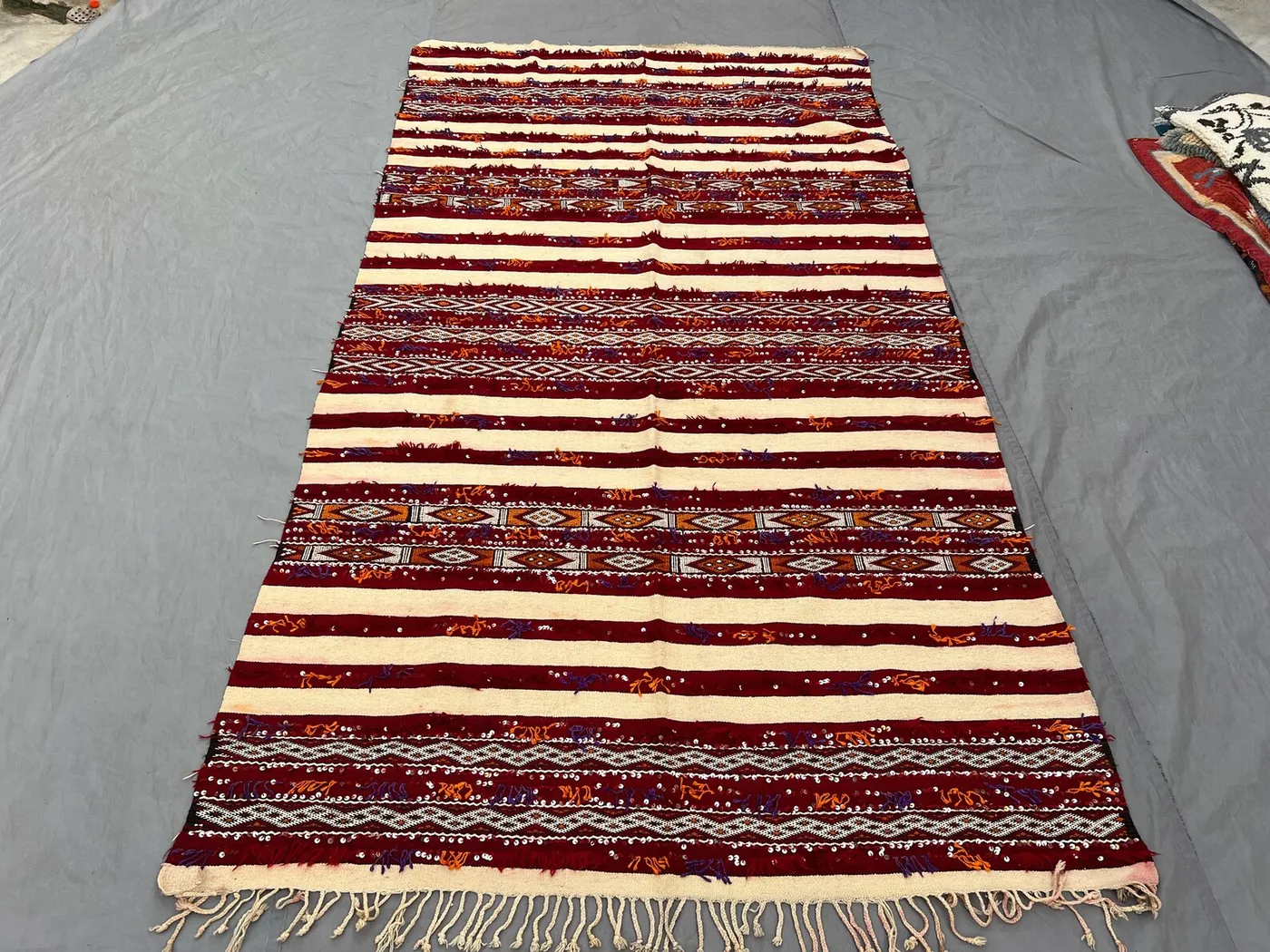 Afghan Hand Woven Kilim 5 x 9 ft Vintage Flat Weave One of a Kind Large Area Herat Design Tribal Boho Wool Decor